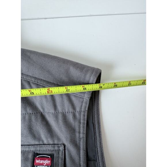 Wrangler Workwear Gilet Vest Men's 2XL Canvas Brown Lined Full Zip Gray - Picture 7 of 8